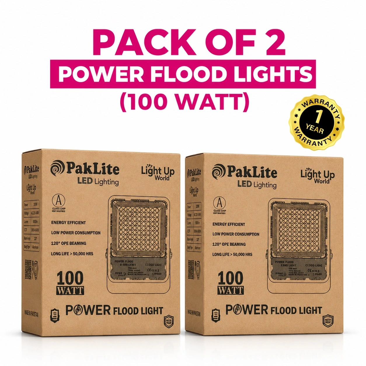Pack of 2 power Flood Lights 100w (1)